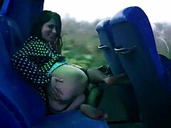 Hot Mom Seduces Stranger on Public Bus With Big Tits and Stockings in Skirt!