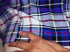 This naive and innocent Mexican student SCREAMS in pain as her neighbor FUCKS her tight pussy in homemade real action for gifts when alone at home