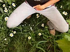 Spying On Neighbor Masturbating In The Daisies For Orgasm