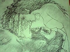 sketch titled foreplay in lingerie for couple