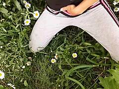 Spying On Neighbor Masturbating In The Daisies For Orgasm