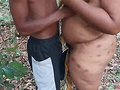 thick ass bitch fucking boyfriend in the bush with big tits and ass