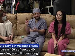 Dr Tampa, why are you checking my pierced nipples during this cheerleader physical? Blaire Celeste asks.