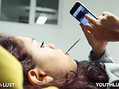 mexicana tetona gives blowjob and facial, big tits bouncing.