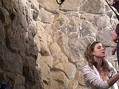 Erin Electra says, 'Fuck me in the dungeon with handcuffs'. Titty fuck and creampie included.