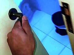 Wow, caught that hot Latina curvy chick by surprise in the shower for big cock blowjob and wet pussy action!