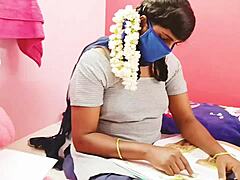 Hey you gotta see this schoolgirl's first tight pussy fuck with dirty Telugu talks