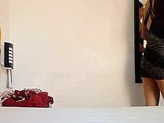I grab my stepfather while he watches me try on clothes, ending with his cock in my pussy