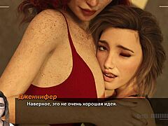 oh, that intense feeling when the redhead milf sucks and gets cum in mouth at the office toilet in this gameplay