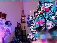 Trickynymph started with that clear chair dildo stream, fingering her big ass and using vibrator for orgasm.
