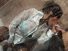 hey, check out romana taking it hard in the steamy shower scene, her first anal creampie in doggystyle