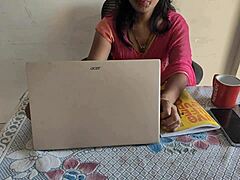 desi indian bhabhi was working in office when i brutally fucked her with creampie
