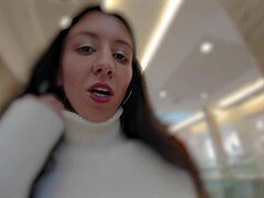Skinny Teen Pees in Jeans at Mall!