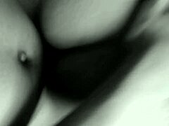 Black friend bends girlfriend over for doggystyle creampie.