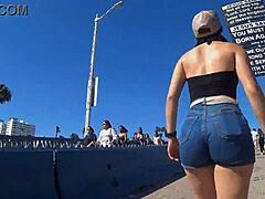 Hidden Candid Shots of Big Ass in Shorts and Jeans Outdoors