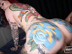 Gotfilled sees redhead loveless get her tight shaved pussy creampied in doggystyle