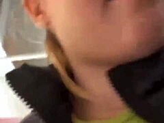 Walking with vibrator in pussy in the public makes this fat bbw teen with big natural tits orgasm hard