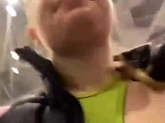 Walking with vibrator in pussy in the public makes this fat bbw teen with big natural tits orgasm hard