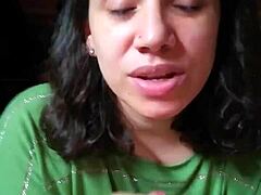 Intense Quickie Blowjob Filled with Passionate Cum Licking from Hands