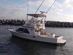 Super Shark Features a Brunette in a Sexy Bikini on a Boat Adventure.