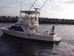 Super Shark Features a Brunette in a Sexy Bikini on a Boat Adventure.