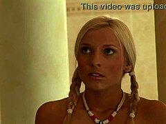 Blonde Whore Takes Big Cock Deep in Her Ass with Gaping Ass to Mouth and Cum Covered in Pool