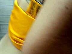 French Blonde Amateur Masturbates with Sextoys in Lingerie Heels Stockings Clothed Setup