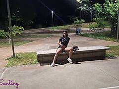 Olha o Que Fiz com Essa Rola Enorme from Big Black Cock Lover with Big Tits Blowjob in Public Outdoor Setting
