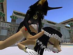 Lady Bastet Of Egypt Uses Her Servant Girl