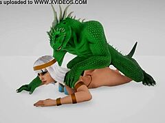 Reptile with two cocks breeds with an egyptian priestess of love! Furry monster 3d porn wild life with rough anal fucking