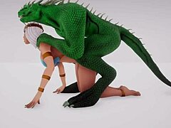 Reptile with two cocks breeds with an egyptian priestess of love! Furry monster 3d porn wild life with rough anal fucking
