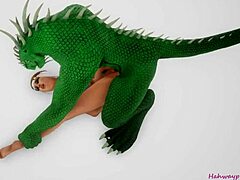 Reptile with two cocks breeds with an egyptian priestess of love! Furry monster 3d porn wild life with rough anal fucking