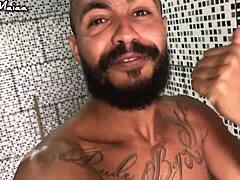 caught the busty babe masturbating with huge dildo in wet pussy