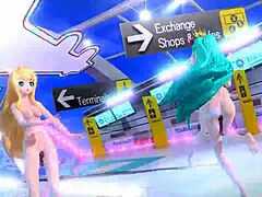 Hatsune Miku Rin and Luka in Tricolore Airline Project Diva Nude Mod!