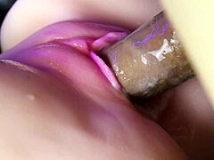 Creampie Pink Wet Squelching Pussy Close-Up