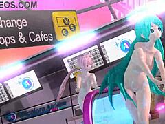 Hatsune Miku Rin and Luka in Tricolore Airline Project Diva Nude Mod!