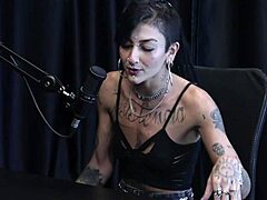 caroleta roots prefers dominating with big cock desires in gang bang with eight men from her video with mário on sheer red