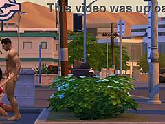 bella goth casually gives a public blowjob in sims 4 simulation