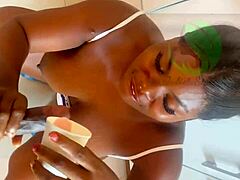 I love how this hot ebony chef offers up her big pussy for me to eat, riding my big cock until cum on ass