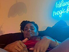 ebony amateur in homemade video gets her wet pussy licked deep then fucked doggystyle hard