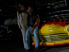 the blonde slut in high heels gets fucked hard outdoor.