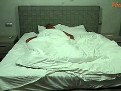 I wake up my lover in the middle of the night after the party because I'm so horny for doggystyle fucking in pantyhose