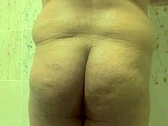 Gay Guy Takes a Steamy Shower with Big Cock and Ass Focus