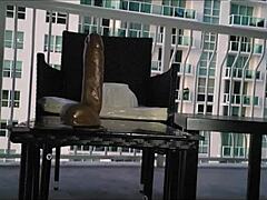 Whoa, is that super soaker pussy spraying hard on the balcony with toys and squirting solo?