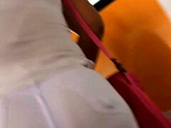 Gostosa no onibus, wow that big ass hidden on the bus is just begging to be noticed!