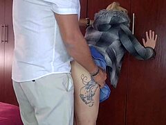 hey, after creampieing her pussy i kept dildo fucking my slutty blonde ex in doggystyle at the gym