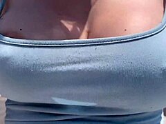 Artemisia Love Walking Outdoor Without A Bra Horny Af