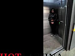 Colombian milf tempts with big tits anal in elevator but hides it from her cuckold husband