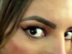 petite blonde latina shakes natural tits in pov with sloppy blowjob rimjob and cum in mouth