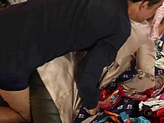 French amateur blonde milf in satin lingerie gives rimjob and blowjob in pov doggystyle